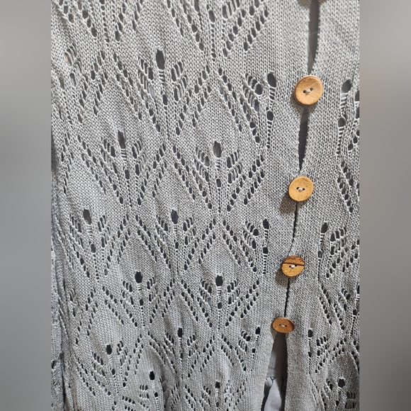 V Christina Blue Lace Knit Sweater with Ruffle Under top M NWT - Picture 3 of 4